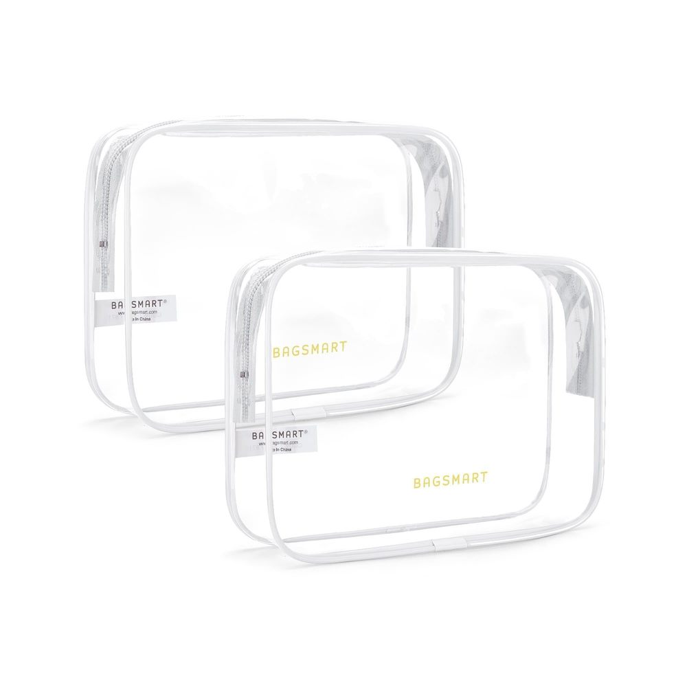 Clear Toiletry Bag, 2 Packs Tsa Approved Water Resistant Quart Size Travel😃